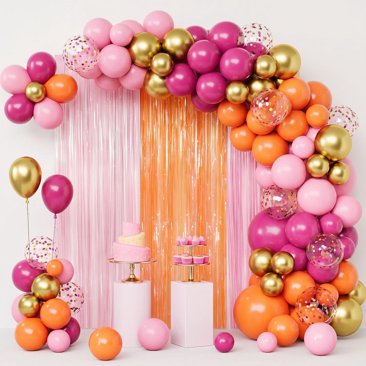 Ballonboog Kit - Oranje Roze - Feestdecoratie voor Verjaardagen en Bruiloften