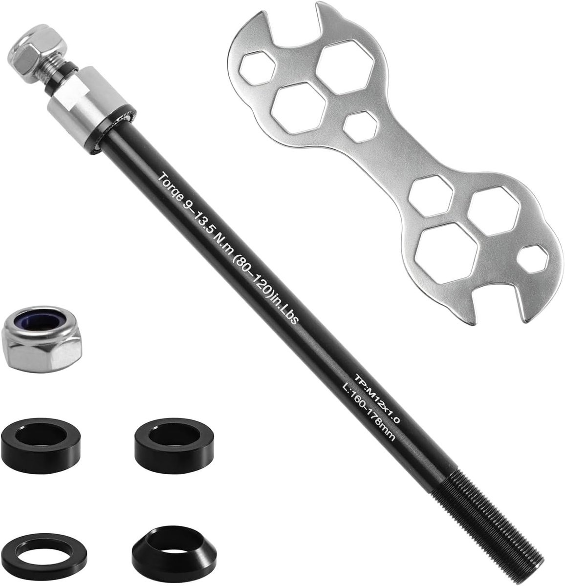 Fietskar koppeling - Aluminium en RVS - 20 x 10 x 2 cm - M12 x 1,0 Steekas met Adapter - Voor Fietsen en Fietsaanhangers