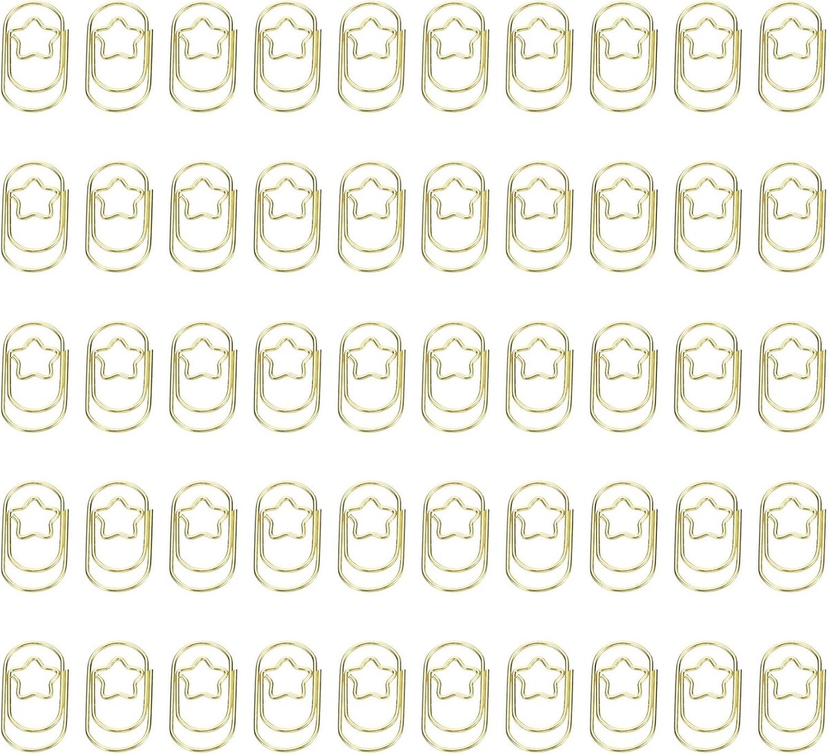 50 Stuks Stervormige Paperclips, Schattige Bladwijzer Clips voor Kantoor, Kunst en Thuisgebruik, Ideaal voor Organisatie en Tidy Tafel (Goud, 2.3cm)