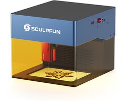 SCULPFUN iCube Pro 5W lasergraveerder, laservlek van 0,06 mm, graveersnelheid van 10.000 mm/min, 32-bit moederbord, vervangbare lens, rookfilter, temperatuuralarm, app-verbinding, 130x130 mm