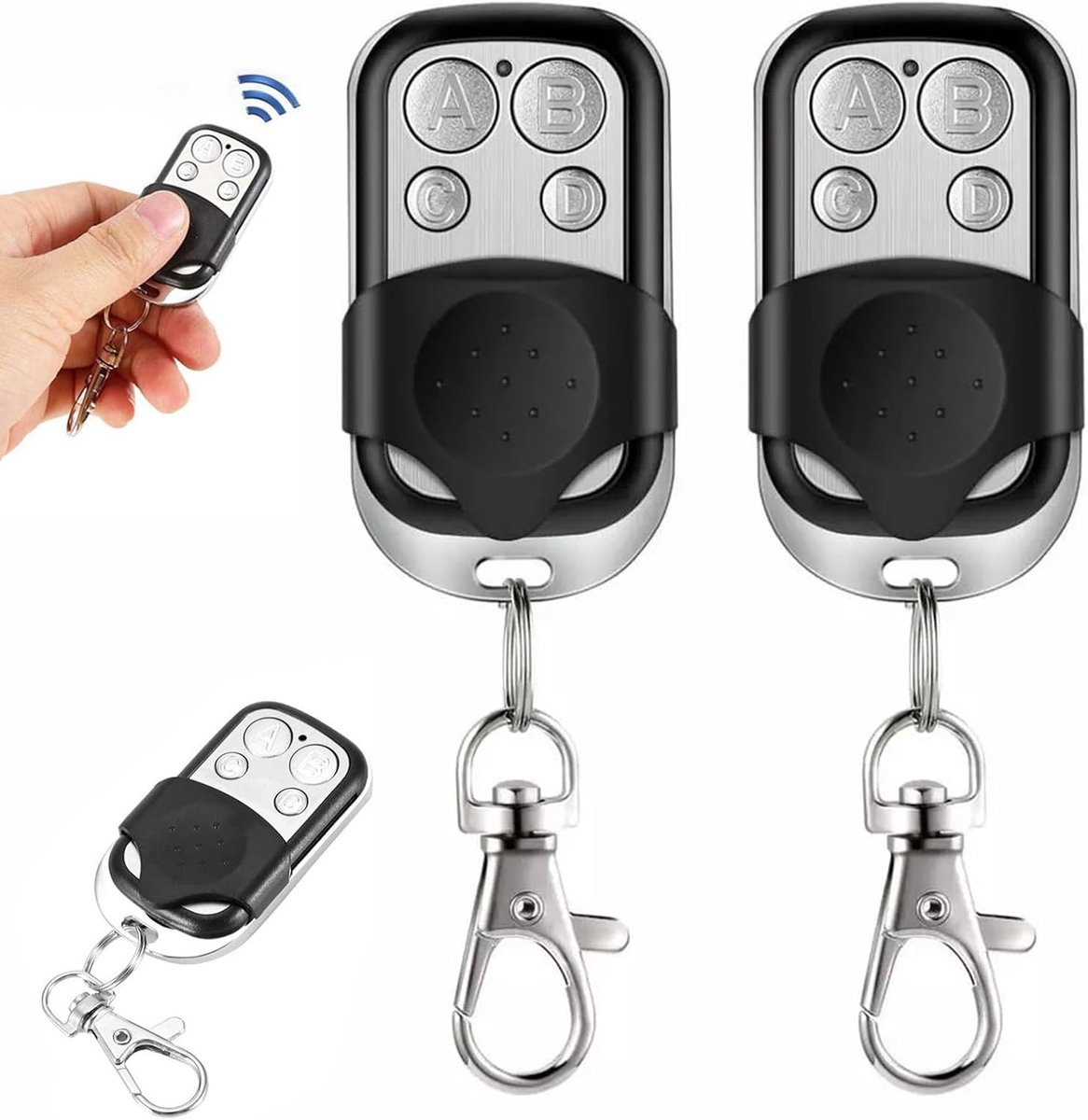 2-delige set - 433MHz afstandsbediening - Garagedeurafstandsbediening - Handzender - Reserve handzender - Afstandsbediening - Universele garagedeurafstandsbediening - Geschikt voor de meeste auto's en voertuigen - Zwart