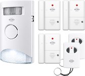 ELRO AS31S HomeLite Alarmsysteem - Draadloos - 6-delige Set – Basis Unit met Bewegingssensor, 3x Deur-/Raamcontact en 2x Afstandsbediening – Geen Wifi nodig