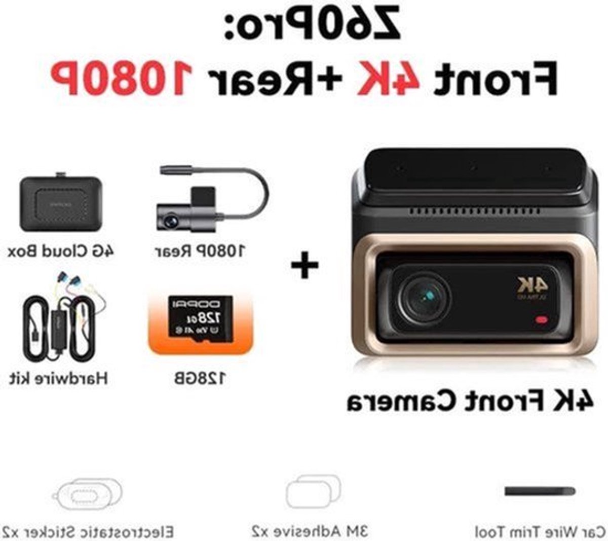 4K Dual Dashcam – Auto Camera – Dashcam Met GPS – Rijveiligheid Camera – Parkeermonitor – 4G Verbinding – Sony STARVIS Sensor – 24/7 Parkeermonitoring