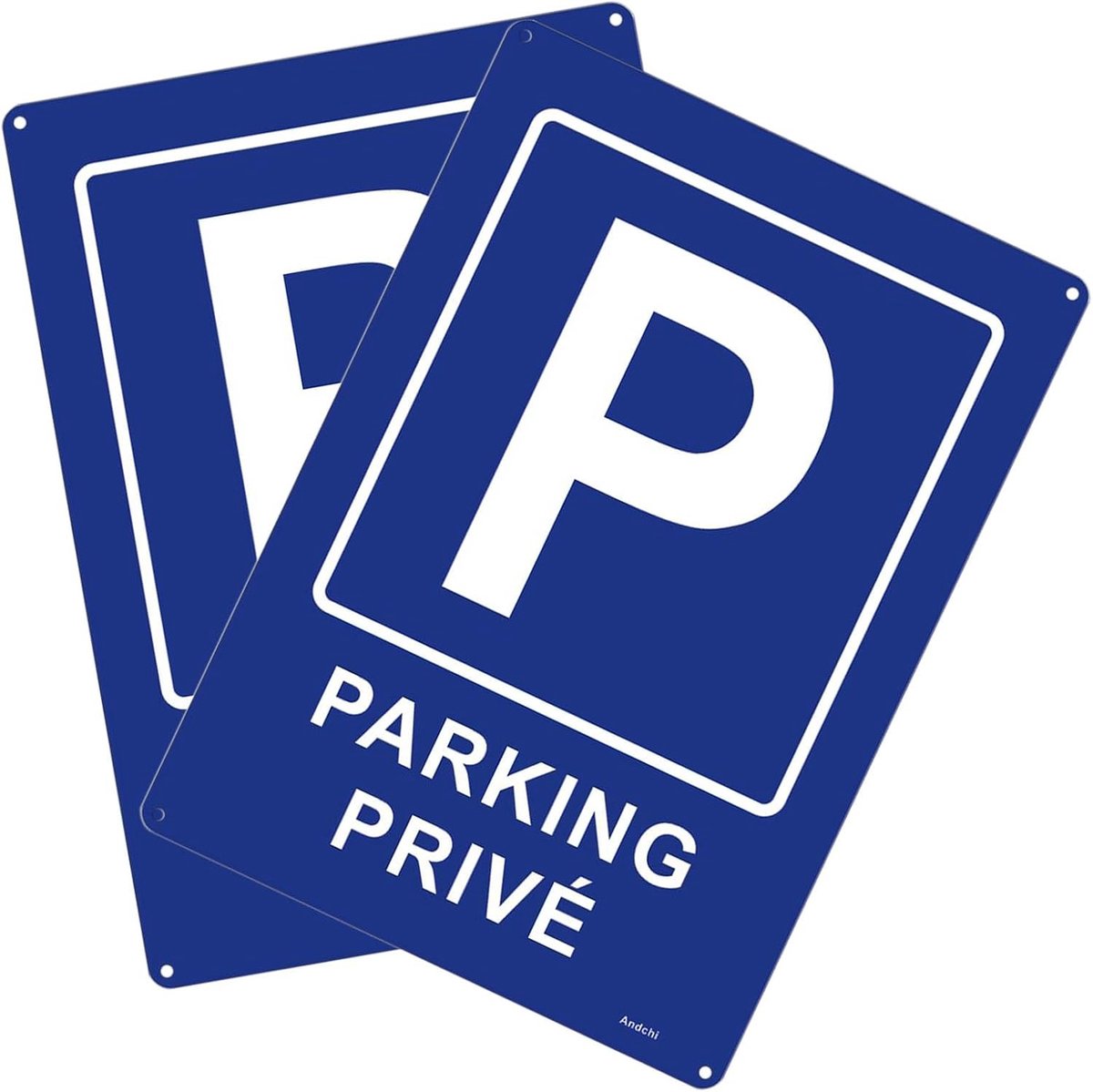 2-delige privé parkeerplaatjes van aluminium, roest- en kleurvast, 35 x 25 cm, ideaal voor parkeren en beveiliging