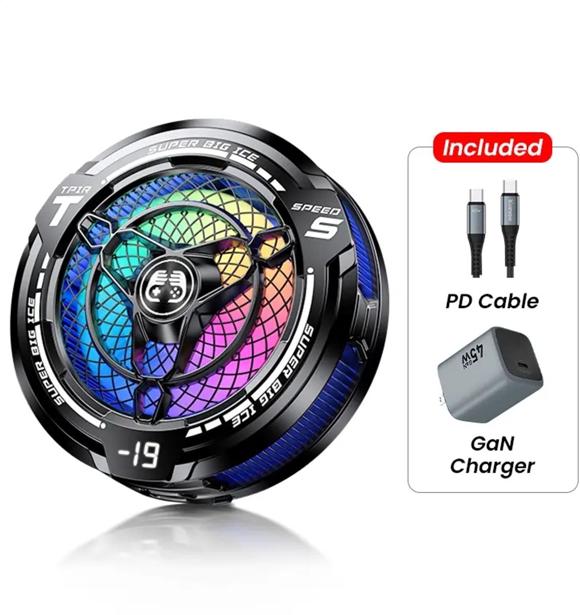 Casalola – 45W Halfgeleider Koeler – Tablet Koeler – 3 Standen – Snelkoeling – Groot Koeloppervlak – Pure Aluminium – Magnetische Bevestiging – Voor Alle Tablets – Gaming & Streaming