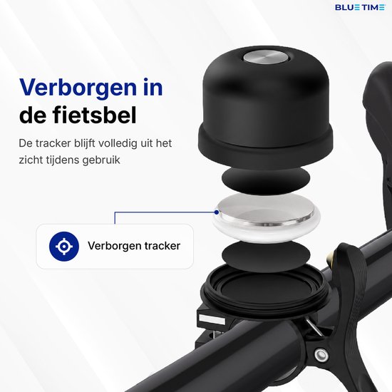 BlueTime - AirBell Pro - Anti Diefstal - GPS - Fiets Accessoires - Fietsbel inclusief tracker - Fiets anti diefstal - Fiets GPS tracker - Geschikt voor Apple van BlueTime — afbeelding 3