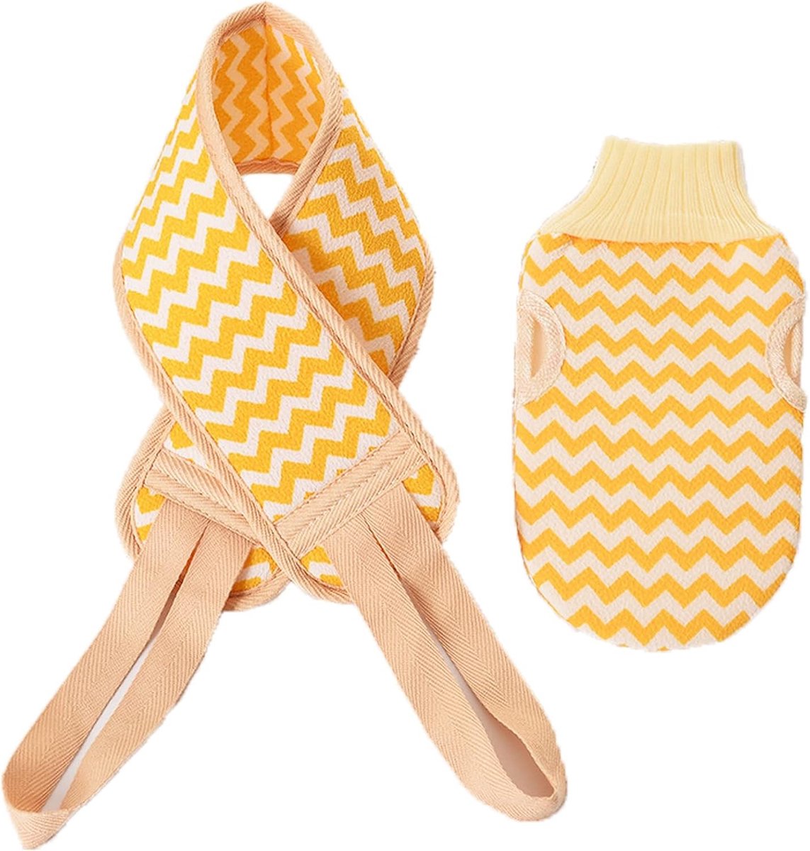 Exfoliërende Handschoen voor Peeling en Lichaamsverzorging, 2-in-1 Scrubhandschoen met Rug Scrub, Bad- en Massagehandschoen voor een Zachte Huid
