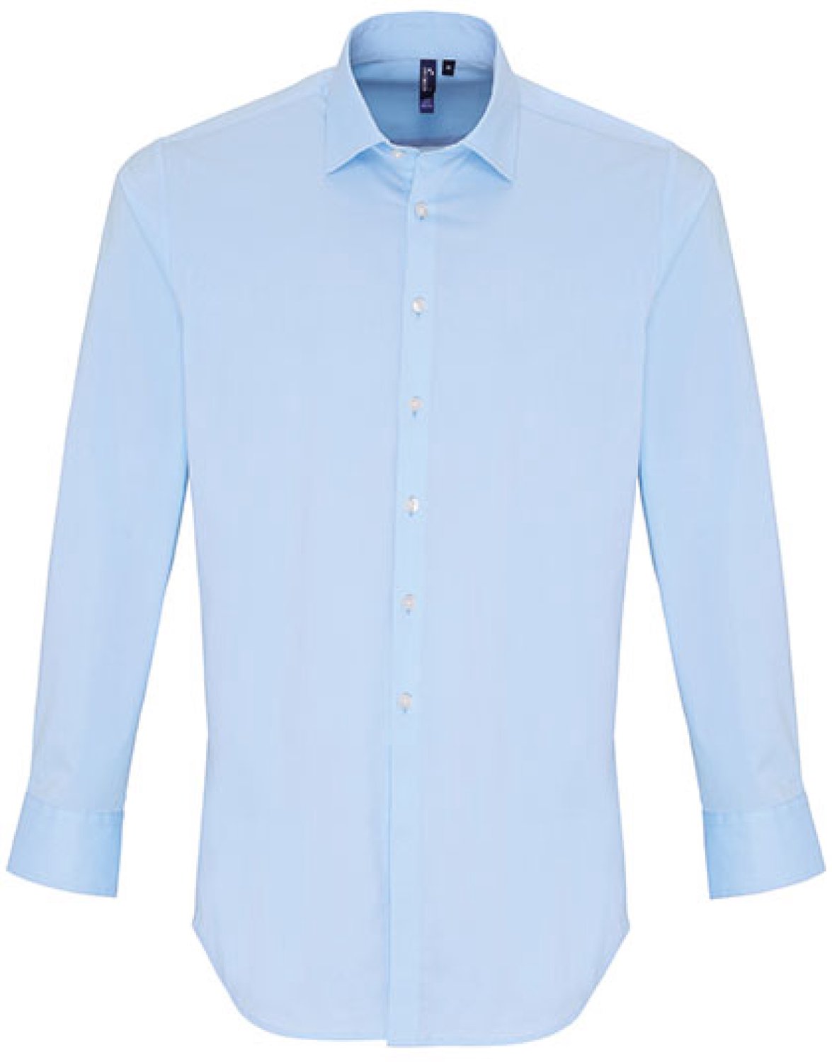 Premier Workwear - Men´s Stretch Fit Poplin Long Sleeve Cotton Shirt - Pale Blue (ca. Pantone 2717C) - XXL