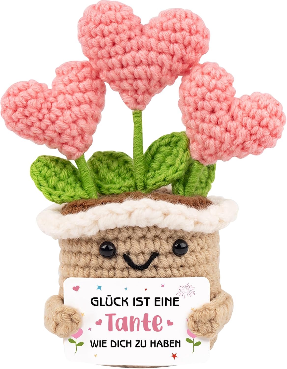 Cadeau voor lieve tante, handgemaakte haakbloem decoratie