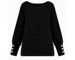Oversized Damestrui Zwart Maat S – Gebreide Trui – Comfortabele Sweater met Ruime Pasvorm