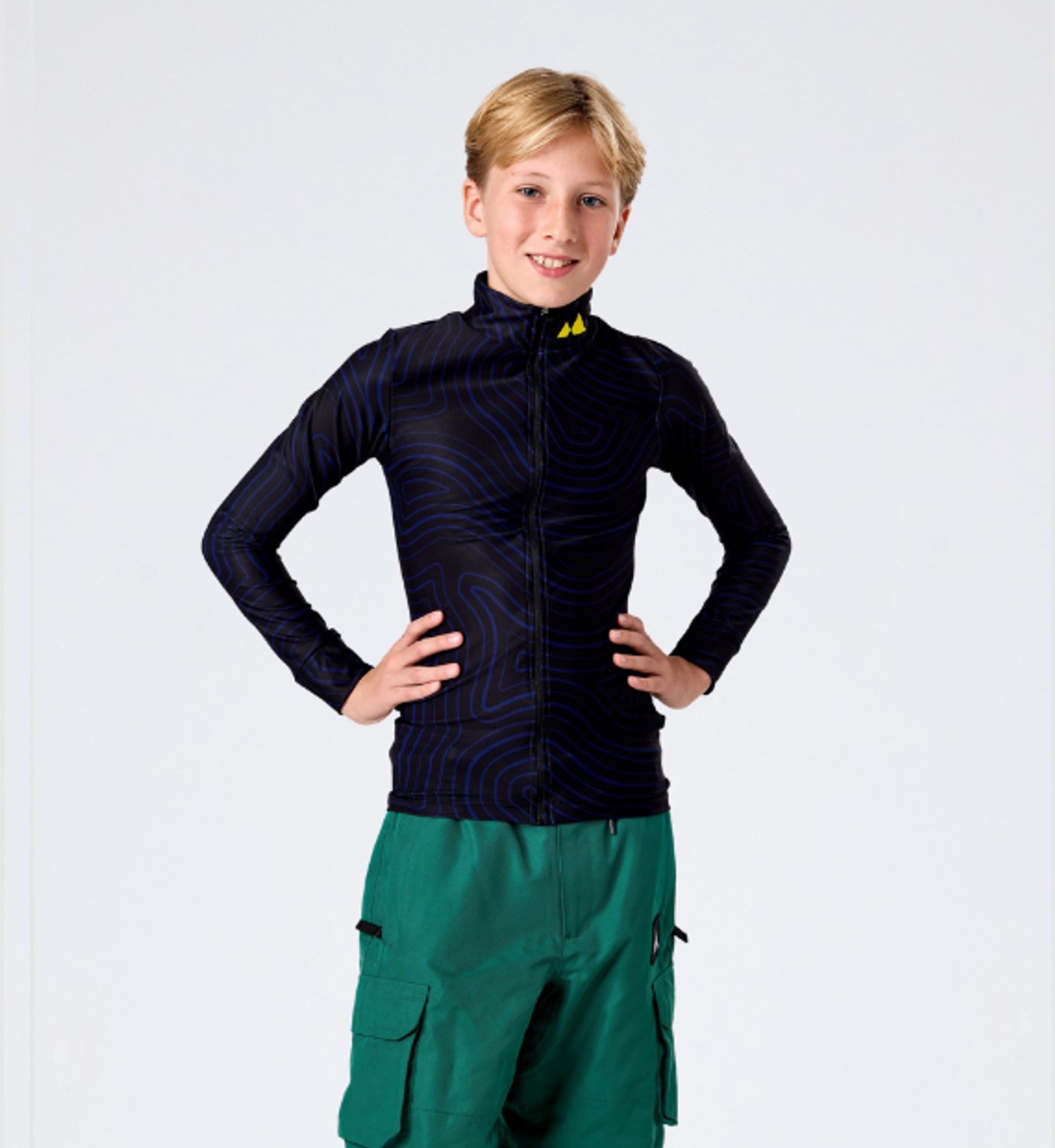 Mountain Hero Rugbeschermer Wintersport Kids - Uitwisselbare Beschermingspad - Blue Echo - Maat 116