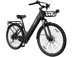 28 inch Elektrische Fiets - 250W Motor - 36V 13Ah Accu - Bereik tot 80km - Shimano 7-Snelheden - Max 25km/u - - Verende Voorvork -Elektrische stadsfietsen -Zwart