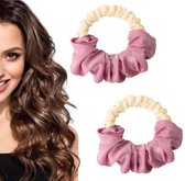 Heatless Curls - 2 Stuks - Krullen zonder hitte - Krulspelden - Haarrollers - Rollers - Hair curler - Hittevrije Krulhoofdband - Haarband - roze