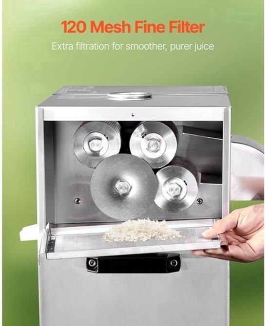Suikerriet Sapcentrifuge Elektrisch - 800 W Motor - 62 mm Inlaat - RVS 304 - Commercieel Gebruik — afbeelding 5