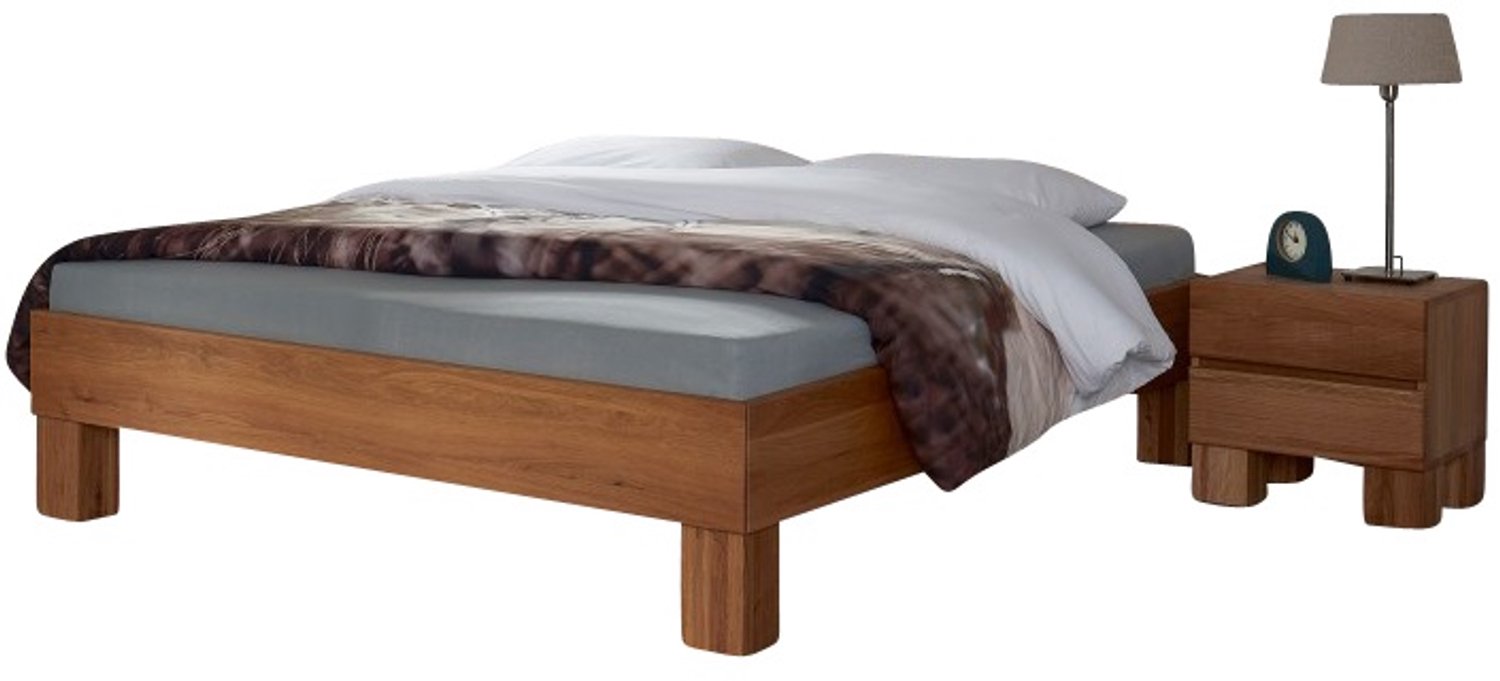 Bed Box Wonen Massief beuken houten bed Melnik Premium 140x200 cm Natuur gelakt