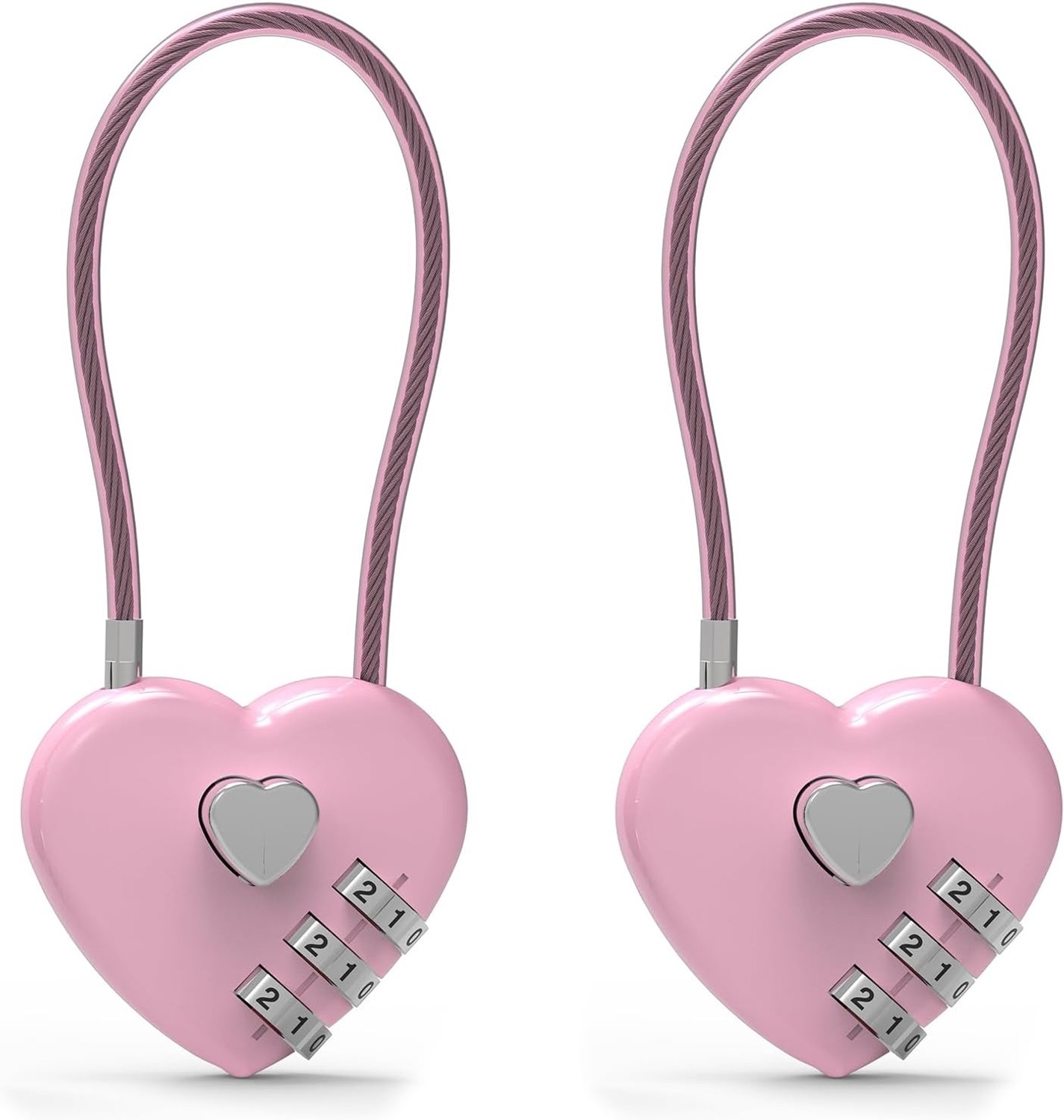 Combinatieslot voor kluisjes, kabelslot met code, roze hangslot met cijfercombinatie, voor bagage, koffers, sportkastjes, ritssluitingen, kasten, dozen, hekdeuren