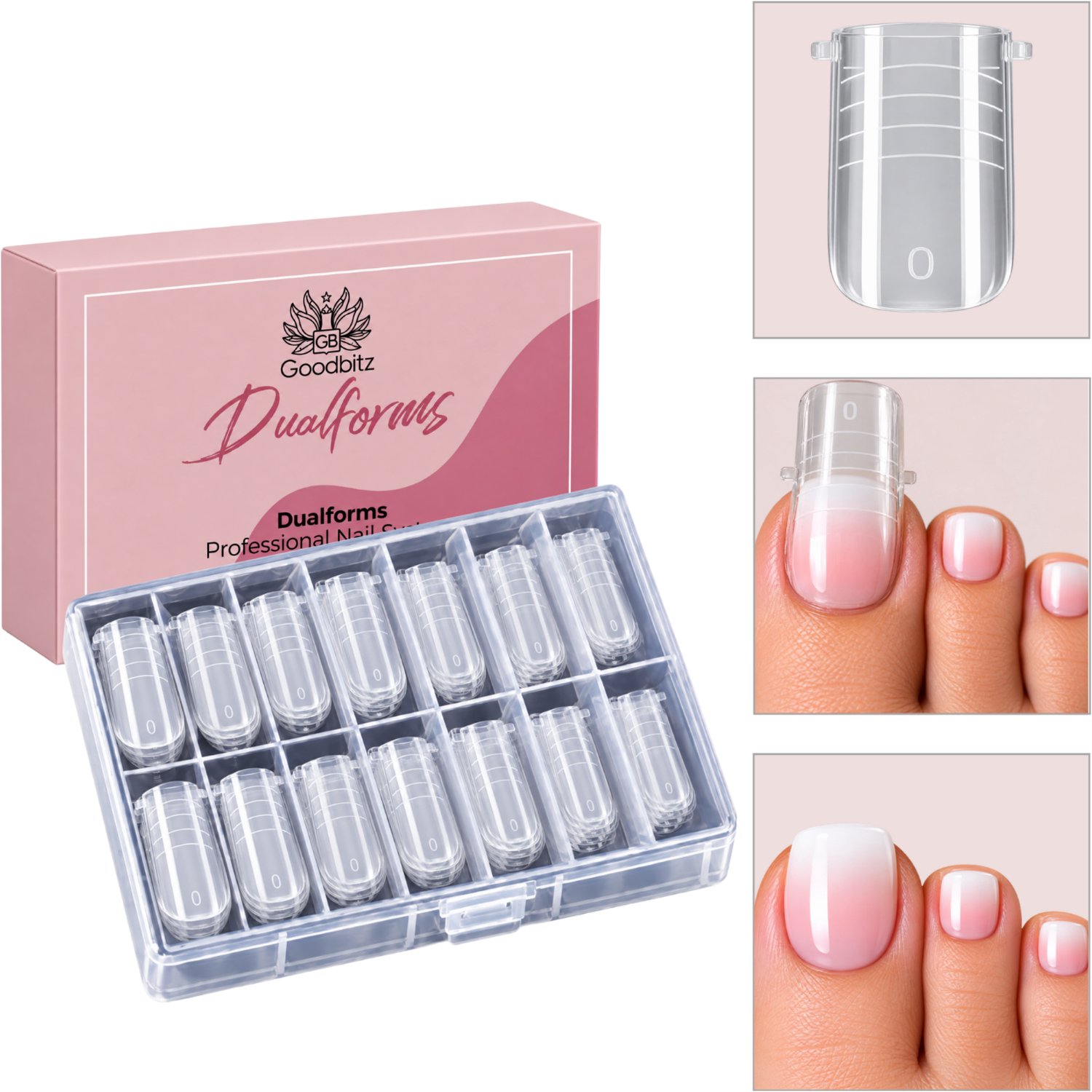 Goodbitz - Dual Forms - Tenen - 120 stuks - Dual forms tenen - Dual form - Dualforms - Dual forms nagels - Dual form tips - Dual system form - Polygel