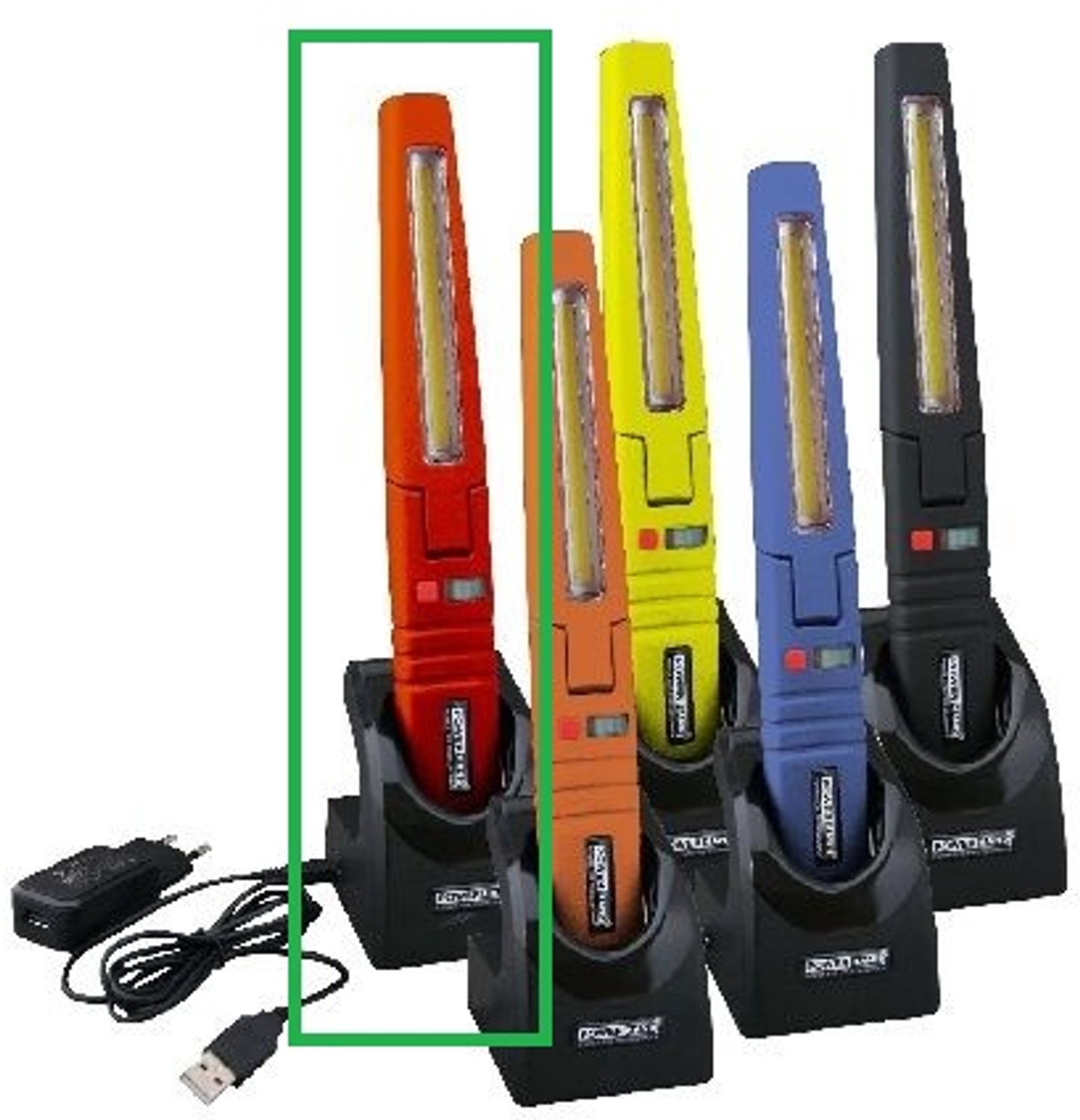 POWERHAND MULTIFUNCTIONELE OPLAADBARE WERKLAMP ROOD 3,7V 2600MAH