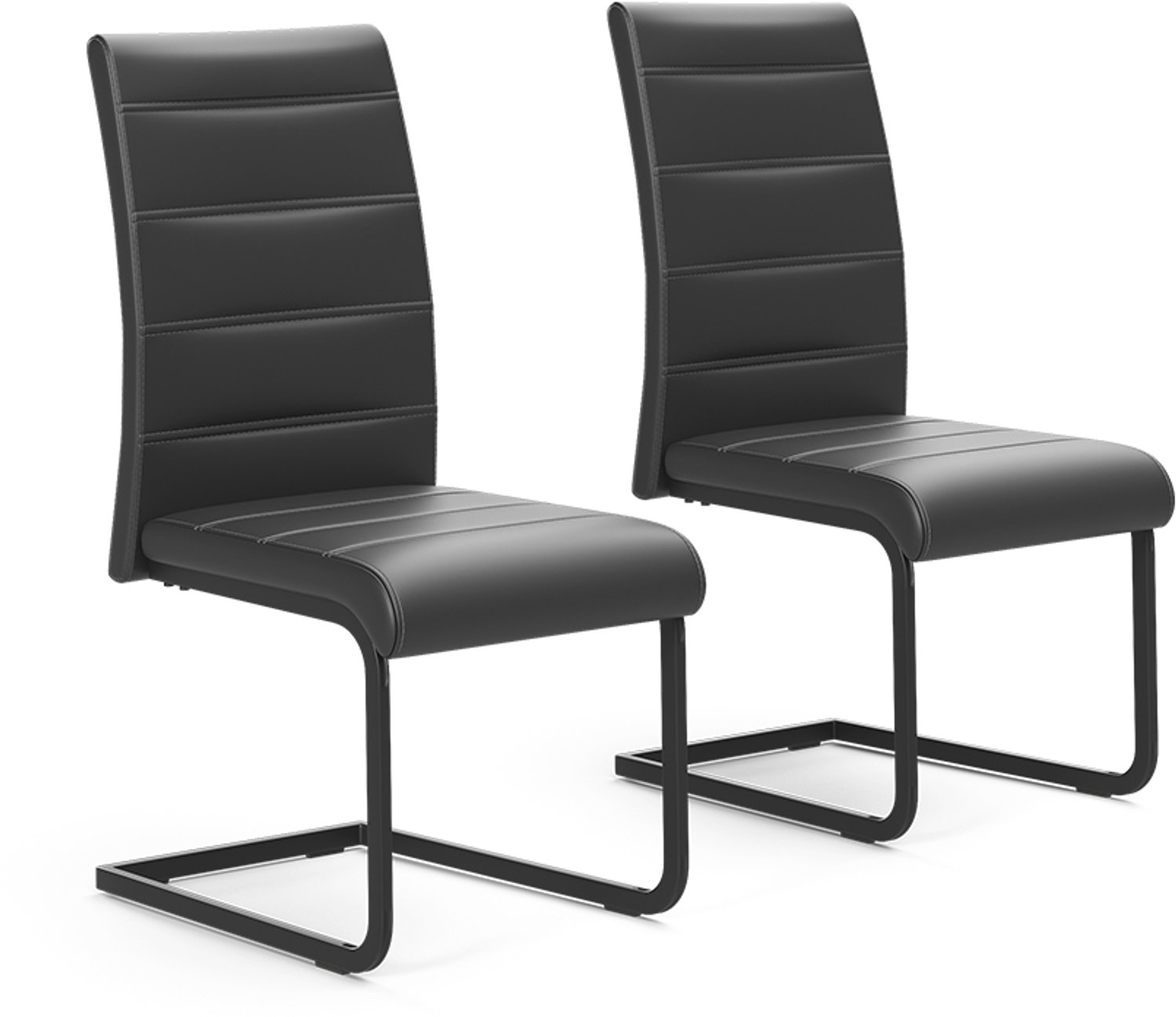 Vicco Sledestoel Salvo, Zwart/Zwart, Set van 2