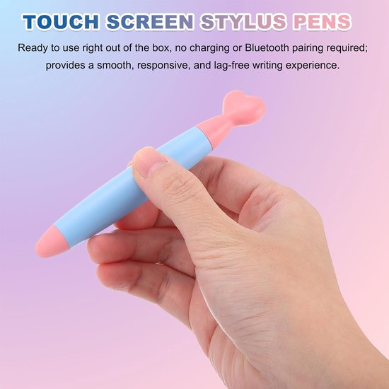 Styluspennen 115 x 16 mm - lichtroze - hoge gevoeligheid - krasvrije digitale pen voor touchscreen apparaten - 2 stuks - m-winkel — afbeelding 3