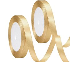 2 Rollen goudkleurig satijnen lint