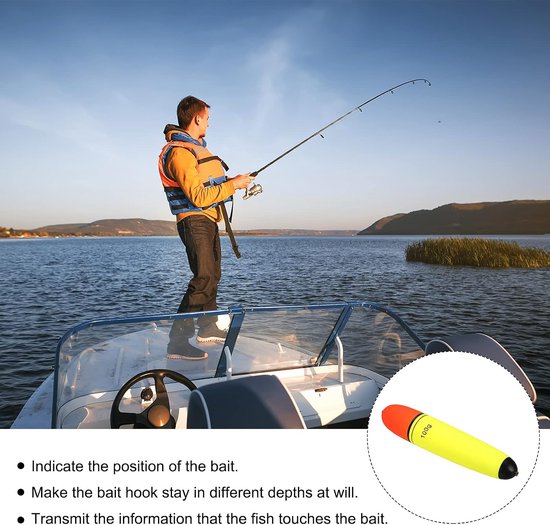 Vissen slip bobbers 3.5 oz - 2 stuks EVA visvlotter - geel - ideaal voor zeevissen en zoetwater m-winkel - m-winkel — afbeelding 4