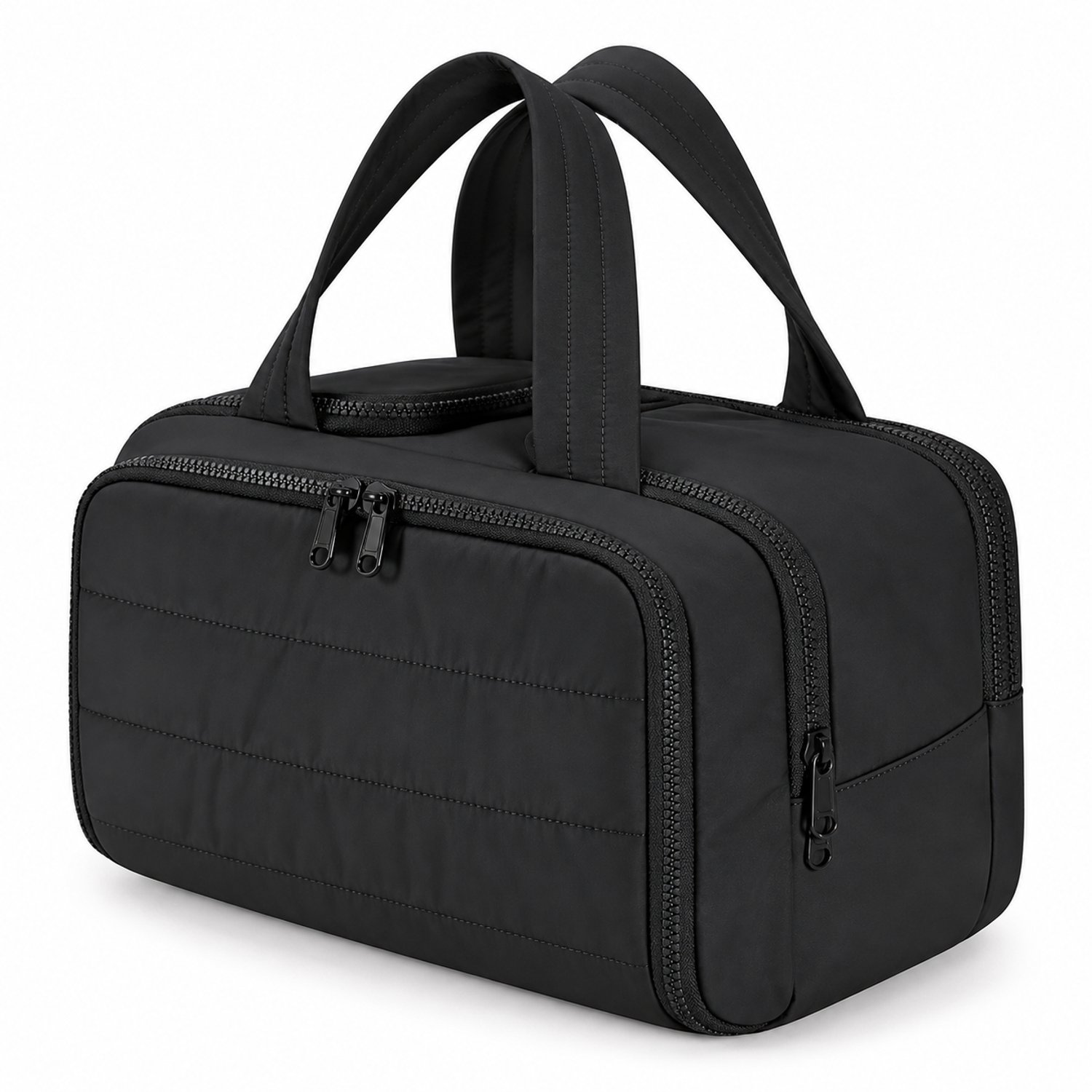 Lifhelpe 4-in-1 Toilettas Dames – Grote Make-up Tas 30 × 21 × 18,5 cm – Reistoilettas met 4 Vakken en Nat-Droog Scheiding – Zwart