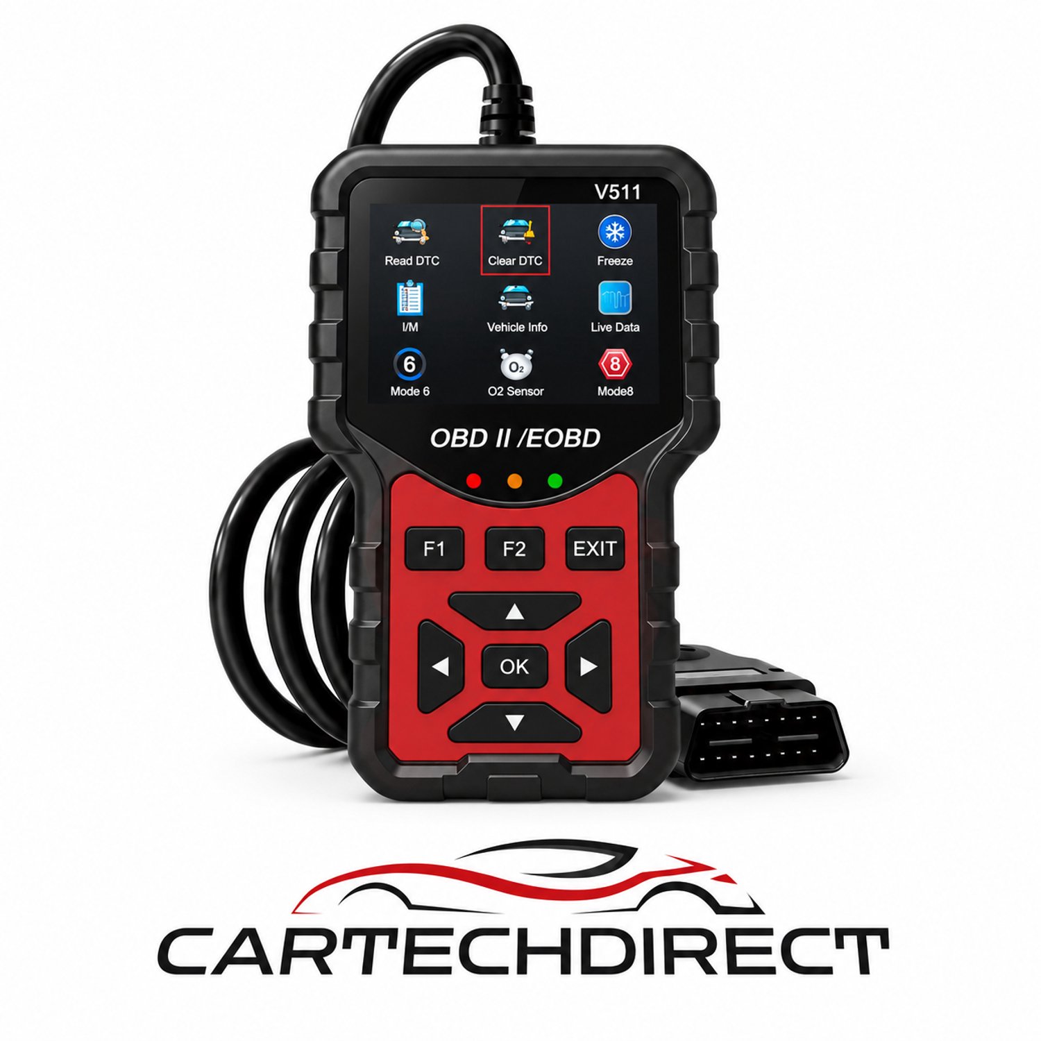 CarTechDirect ® OBD2 Scanner V511 - Auto Uitleesapparaat Nederlands - Foutcodes Lezen & Wissen - Diagnose Apparaat met Accuspanning Meter - Geschikt voor 12V Benzine Auto's