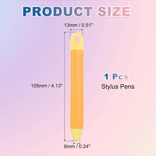 Stylus pen 105 x 13 mm - oranje kunststof - hoge gevoeligheid - ideaal voor touchscreen apparaten - m-winkel — afbeelding 5