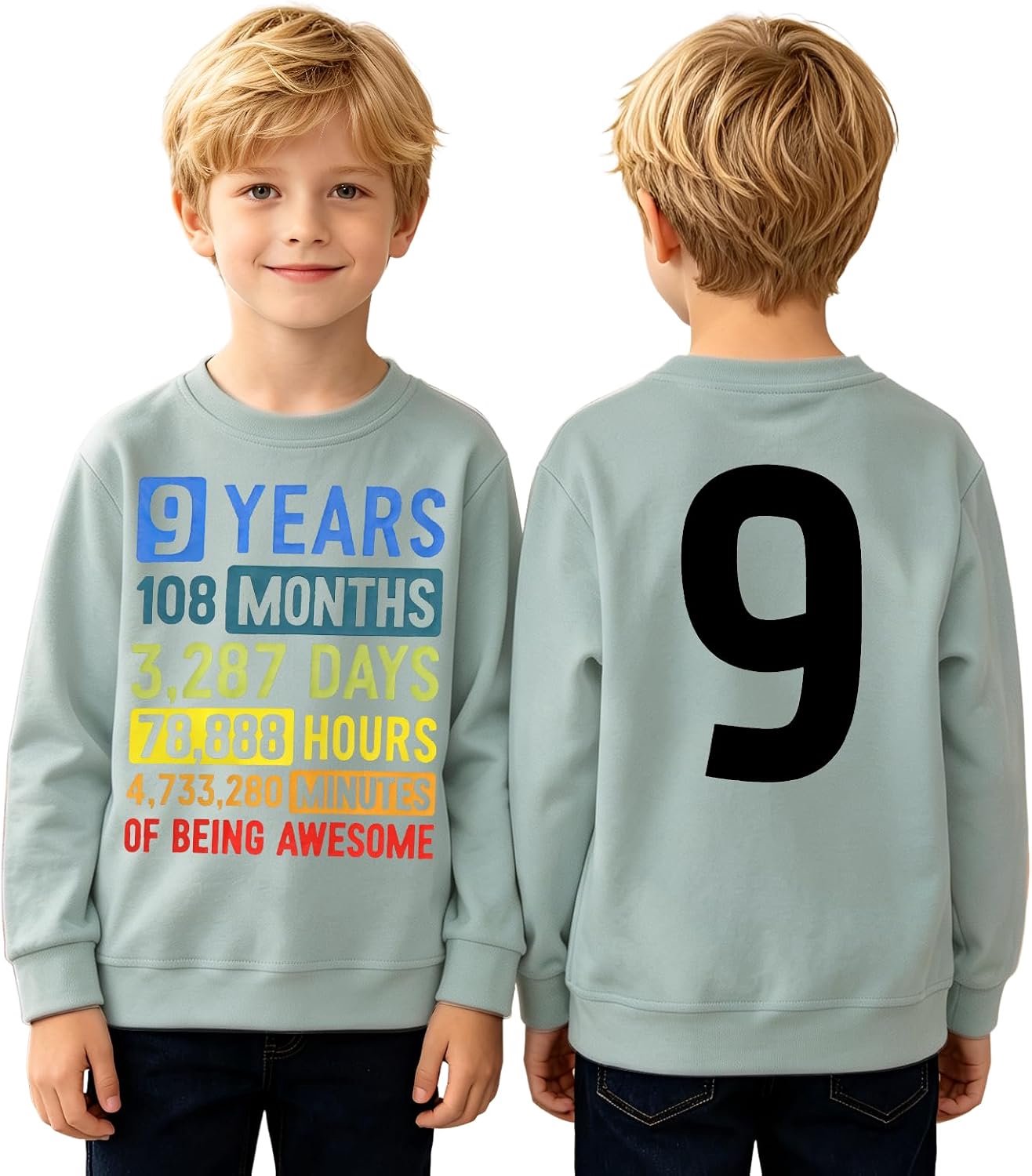 Sweatshirt voor jongens, 5-10 jaar, langarm, verjaardag, herfst/winter