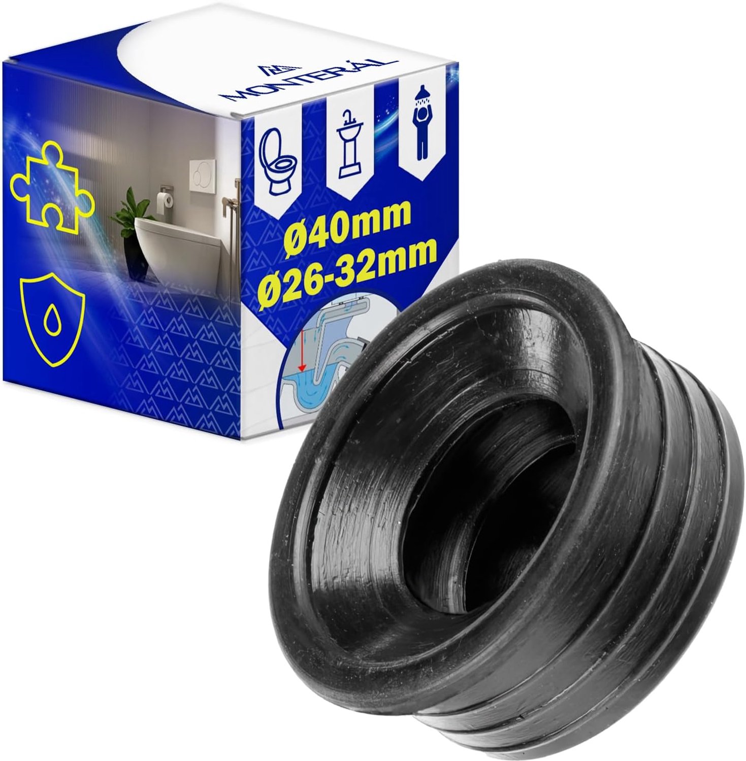 Rubberen slangaansluiting Ø 50/40 mm - buisverbinder - geschikt voor sifon - eenvoudig te monteren - Vemera
