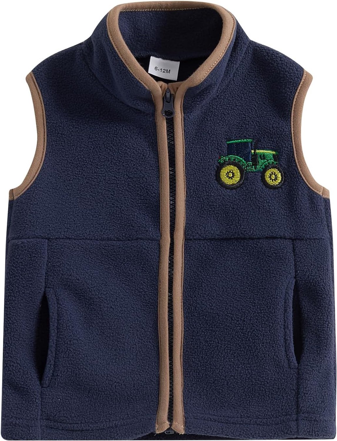 Vest voor jongens met tractor borduring