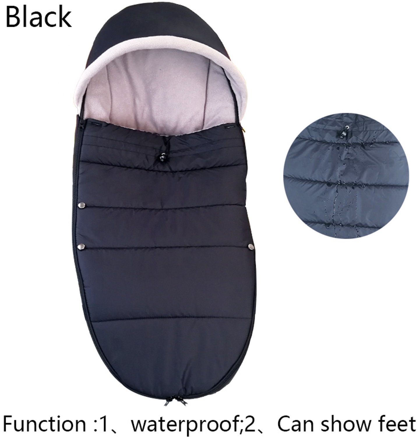 Voetenzak Kinderwagen - Slaapzak Kinderwagen - Beenwarmer - Zwart - Warm - Sneeuwbestendig - Strakke Halslijn - Geschikt voor Babyzen - Voor Baby's 6 tot 36 Maanden