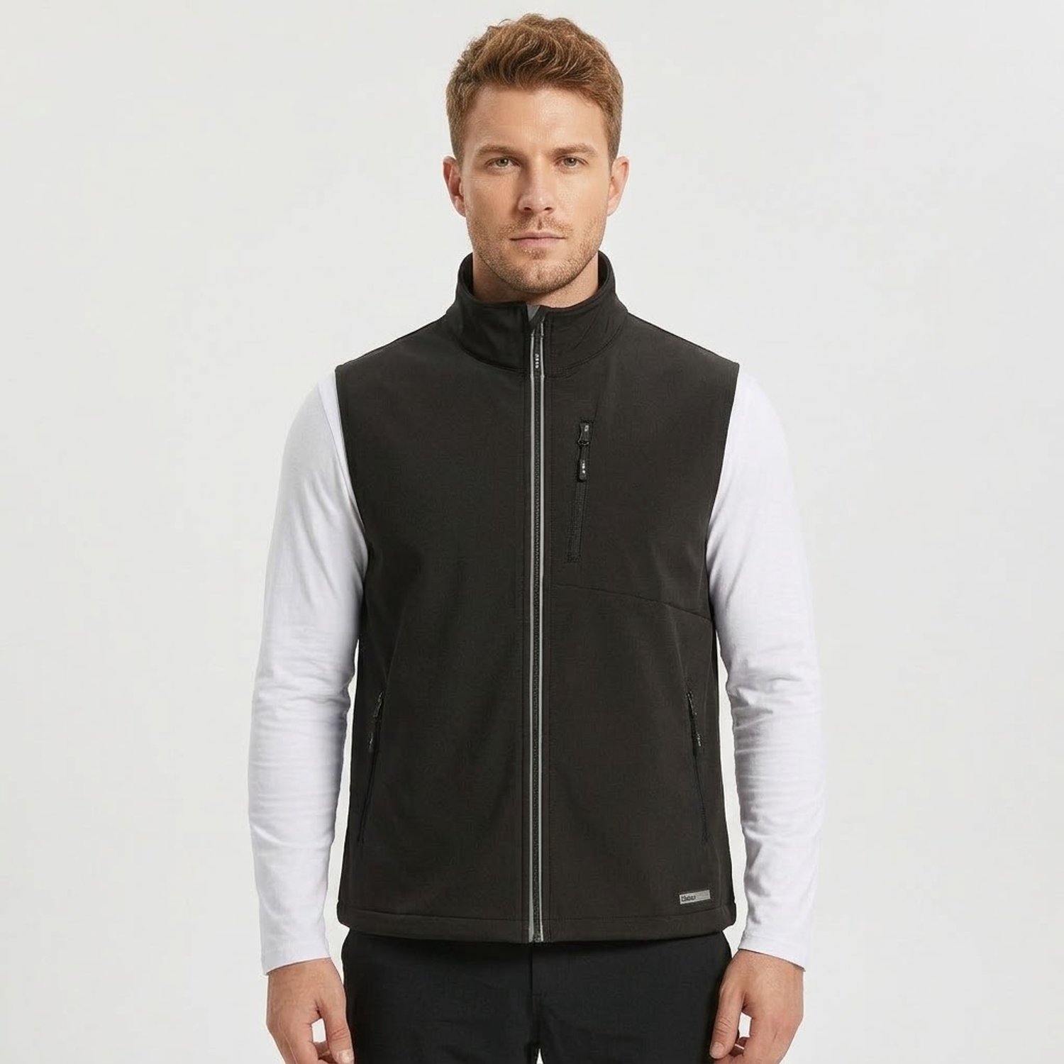 BUBW Outdoor Bodywarmer Heren Softshell Wandelsport Vest Wind- en Waterdicht 6 Zakken Zwart