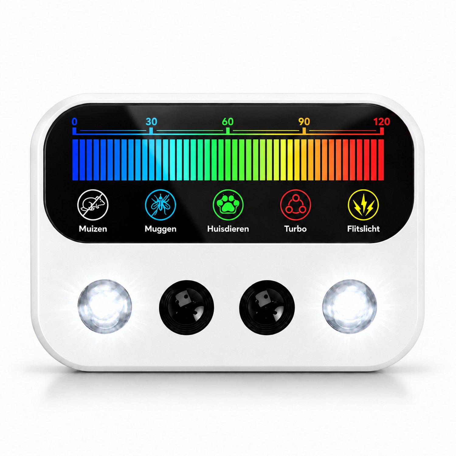 ZnaP® Pest Repeller Deluxe 5 in 1 - Ultrasone Muizenverjager - Ultrasonische Ongedierte Bestrijder - Muizen Bestrijden - Insectenverjager - Ultrasone Verjagers - Wit - 100% Veilig