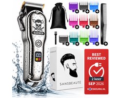 Professionele Draadloze Tondeuse - Sansbeauté - Tondeuse Mannen Hoofdhaar - Cheveux Haar - Haartrimmer - Kapper Haar Machine - Haartondeuse - Trimmer Baard - Barber Set - Barbe Hair Clipper - Kapper Trimmer - Kappersset