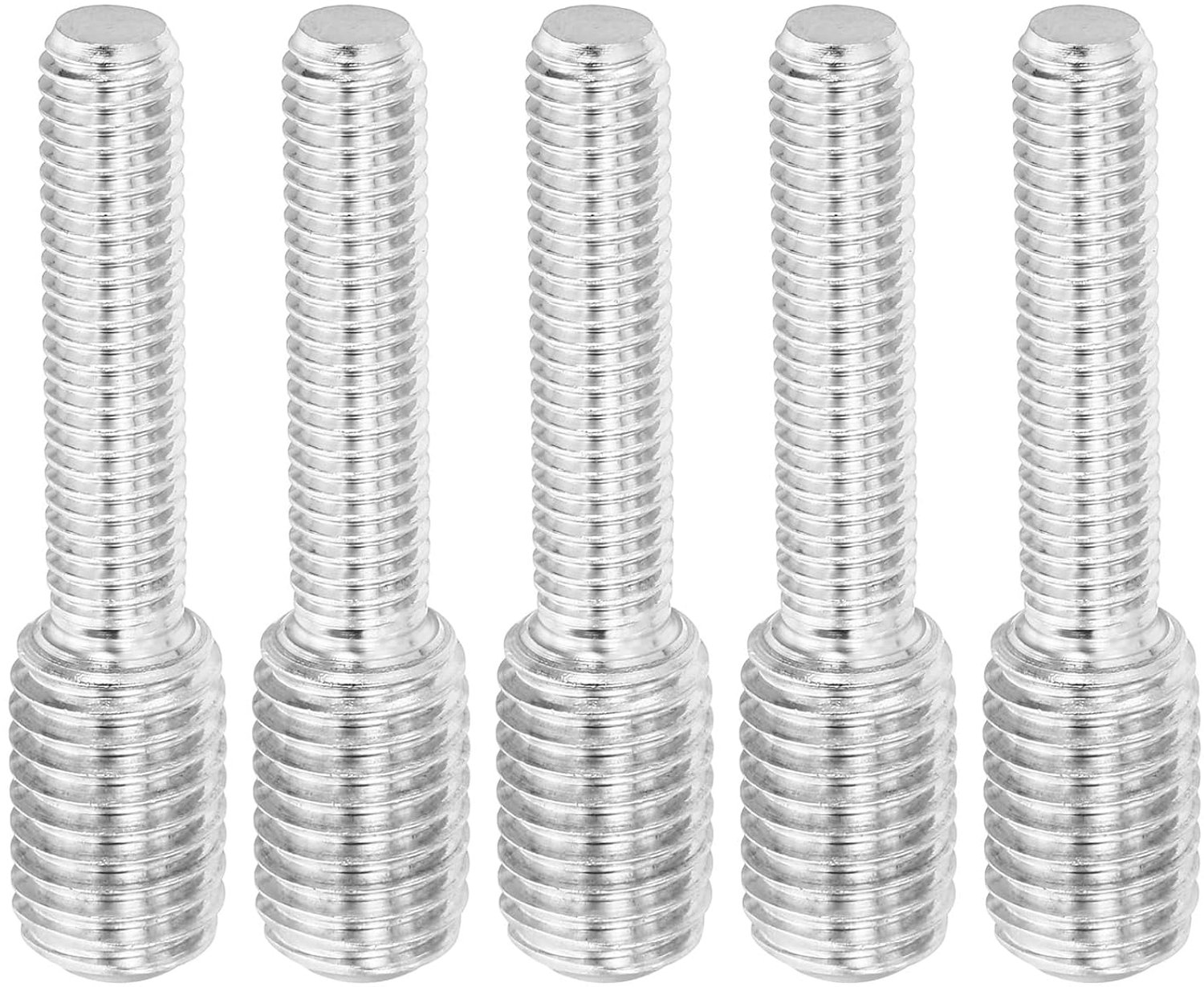 Dubbele schroefdraadbouten M8 x M12 - Roestvrij staal 304 - 55 mm lengte - Ideaal voor meubelbeslag - 5 stuks - ServiceTopper