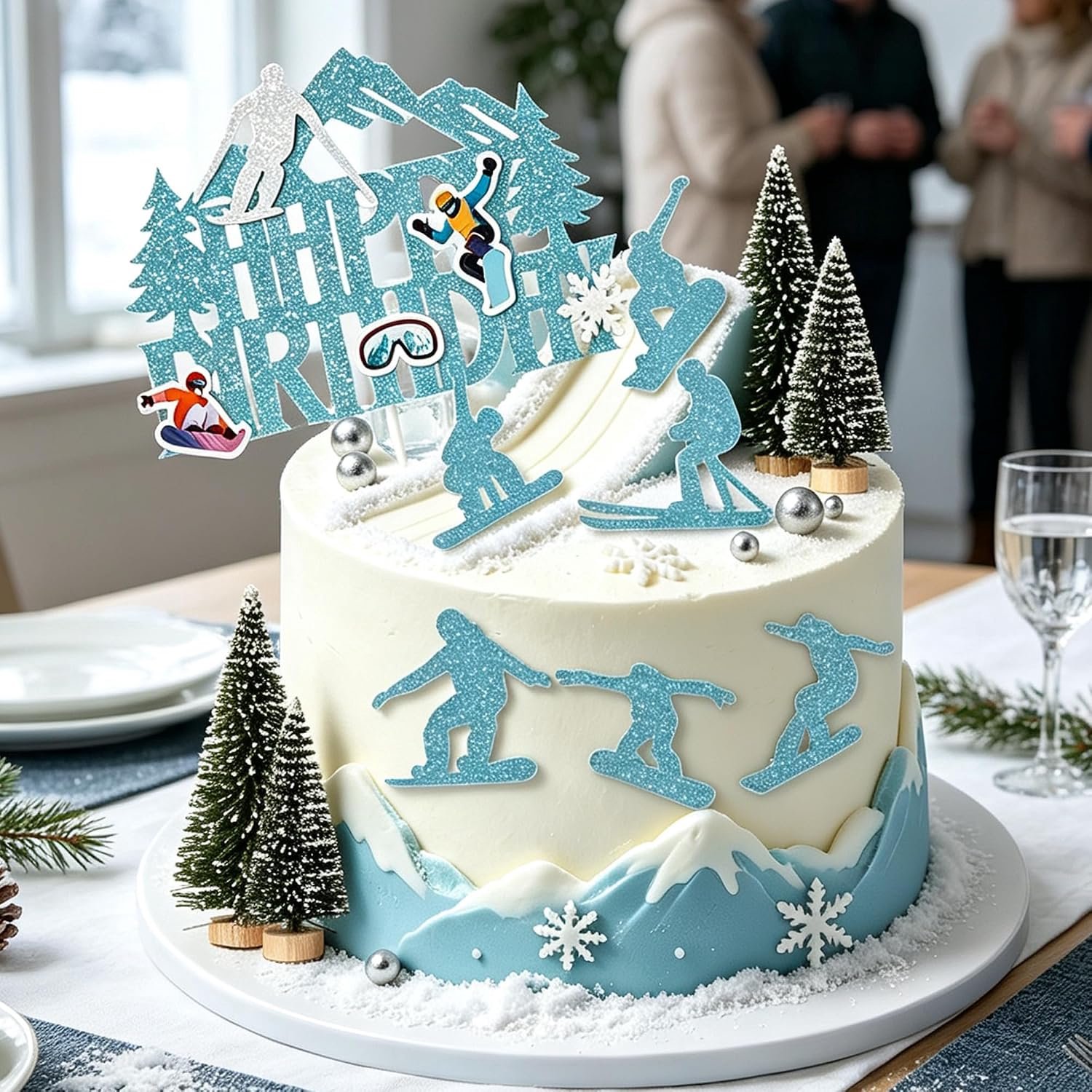 Tortenversiering wintersport thema