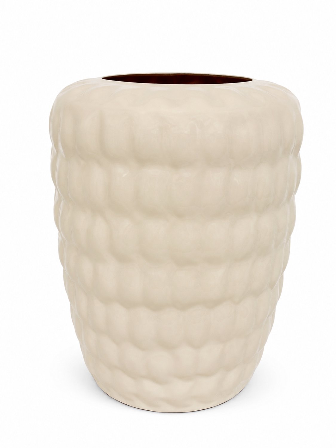 by Mooss - Vaas Ø33 x 43 cm - Beige - Hoogglans - Modern - Luxe - Design - Glanzend - Stijlvol - Elegant - Chique - Trendy - Decoratief - Woondecoratie