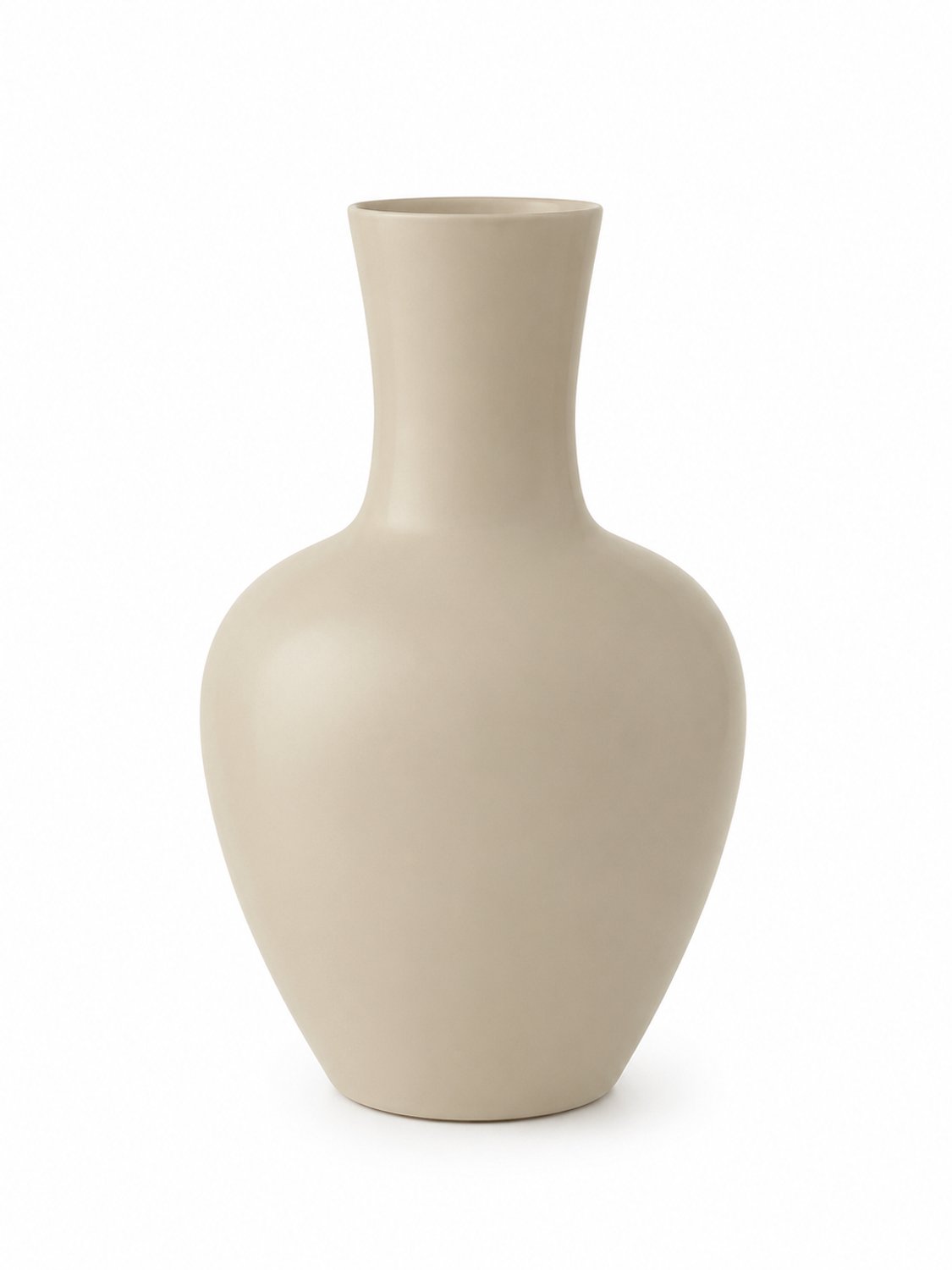 by Mooss - Vaas Ø20 x 32 cm - Beige - Hoogglans - Modern - Luxe - Design - Glanzend - Stijlvol - Elegant - Chique - Trendy - Decoratief - Woondecoratie