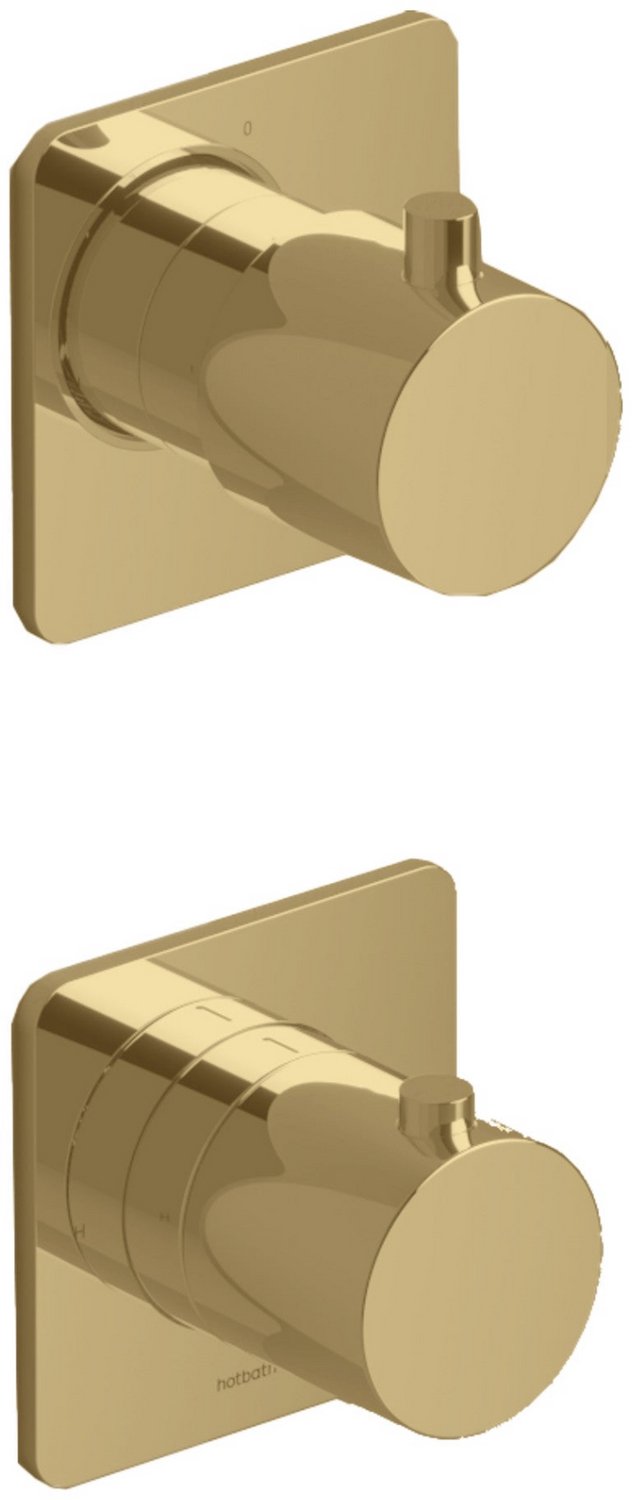 Hotbath Gal GL7009EXT afbouwdeel inbouwthermostaat met 2-weg omstel geborsteld messing PVD