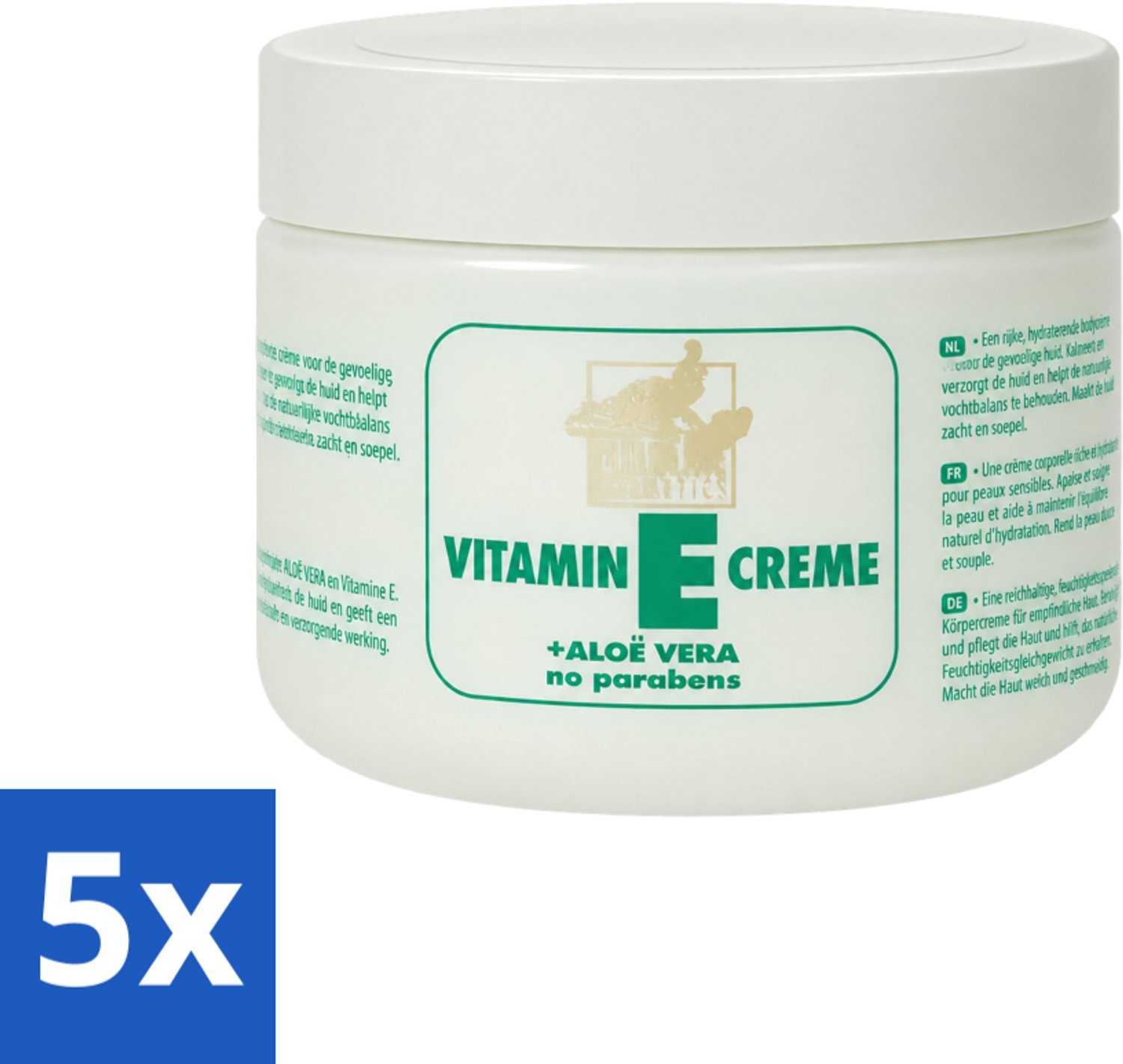 5 x Goldline - Bodycrème - Vitamine-E & Aloë Vera - Gevoelige Huid - Kalmerend - 250 ml - Voordeelverpakking - 5 stuks