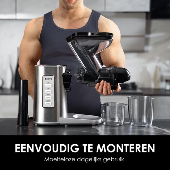 Masticating Juicer voor Groenten en Fruit met 200W Vermogen — afbeelding 4