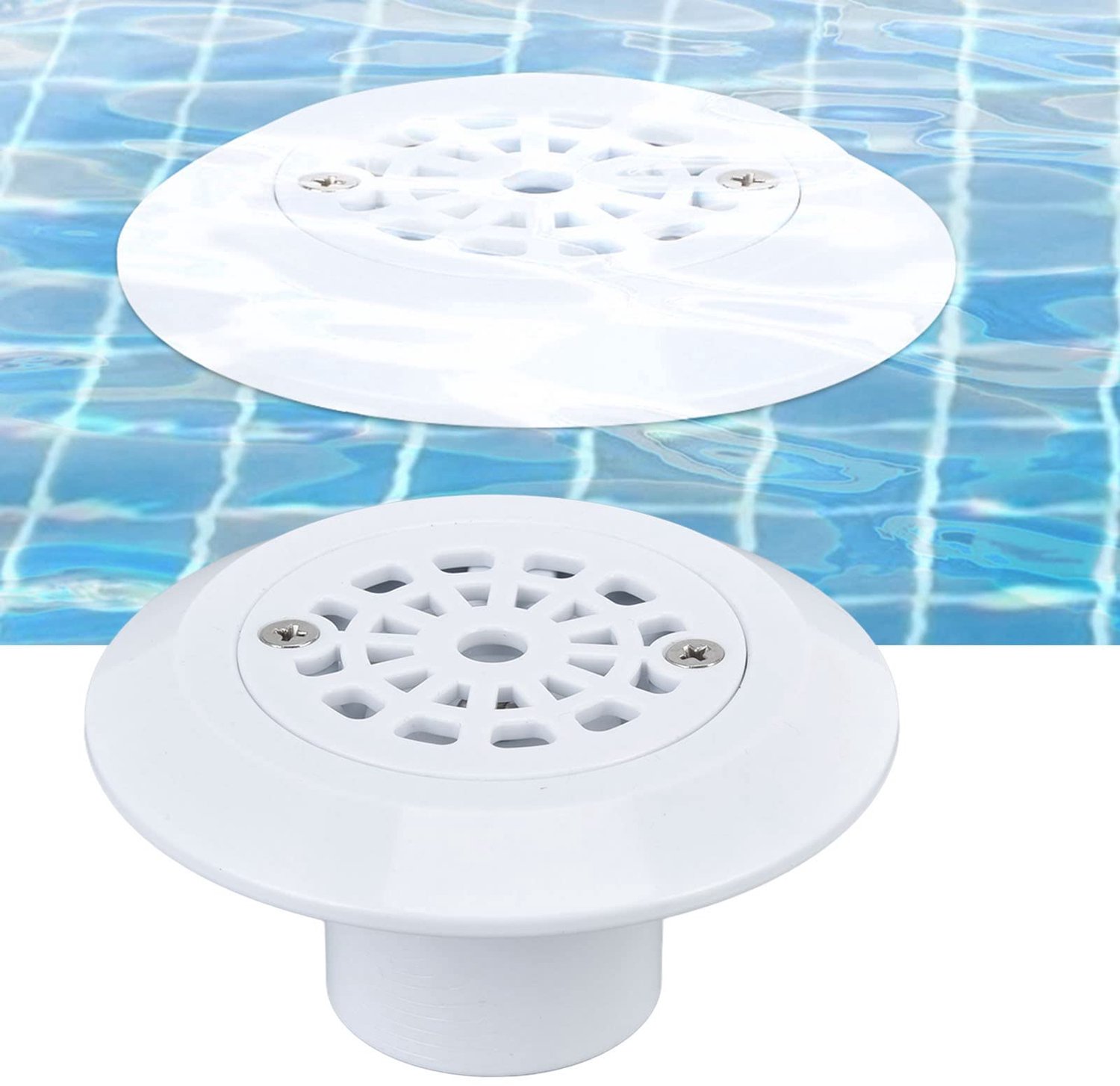 Vloeraftap Duurzaam Plastic - Zwembadafvoer - Wateruitlaat - Antiklontervorming - Eenvoudig te installeren - Afmetingen 10,3x5,4 cm