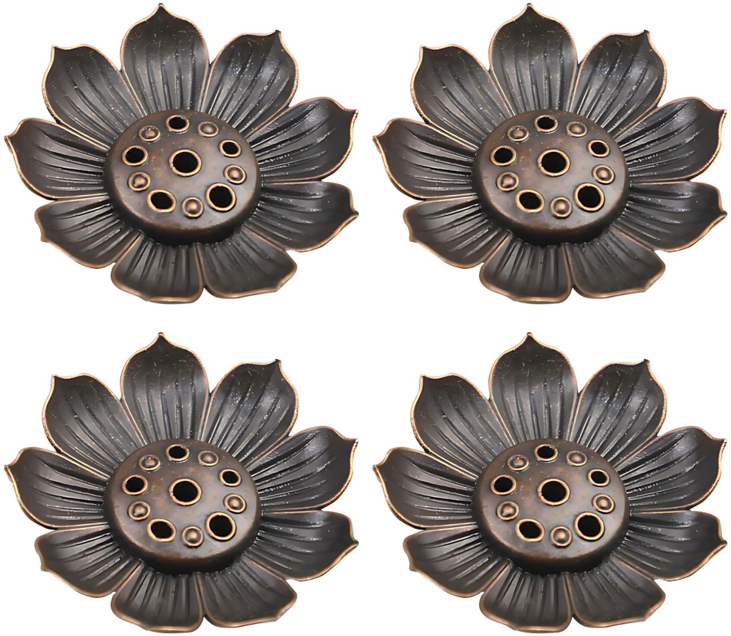 Set van 4 Lotus Wierookhouders met Asopvangbakje