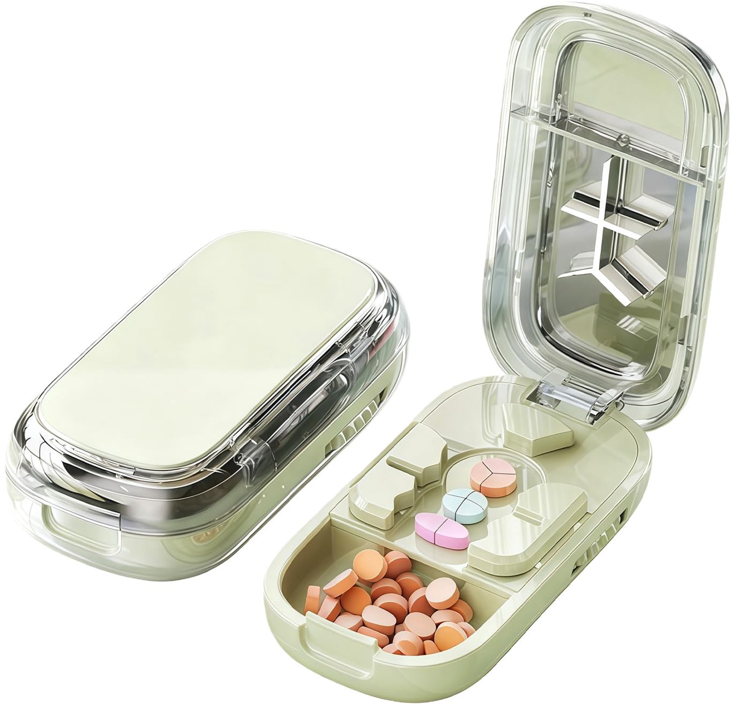 Pillensnijder Instelbaar - Tabletverdeler 1/2/1/3/1/4 - Snij- & Opslagfunctie - Voor Kleine Pillen - Compact Ontwerp - Gebruiksvriendelijk - Tablettenverdeler