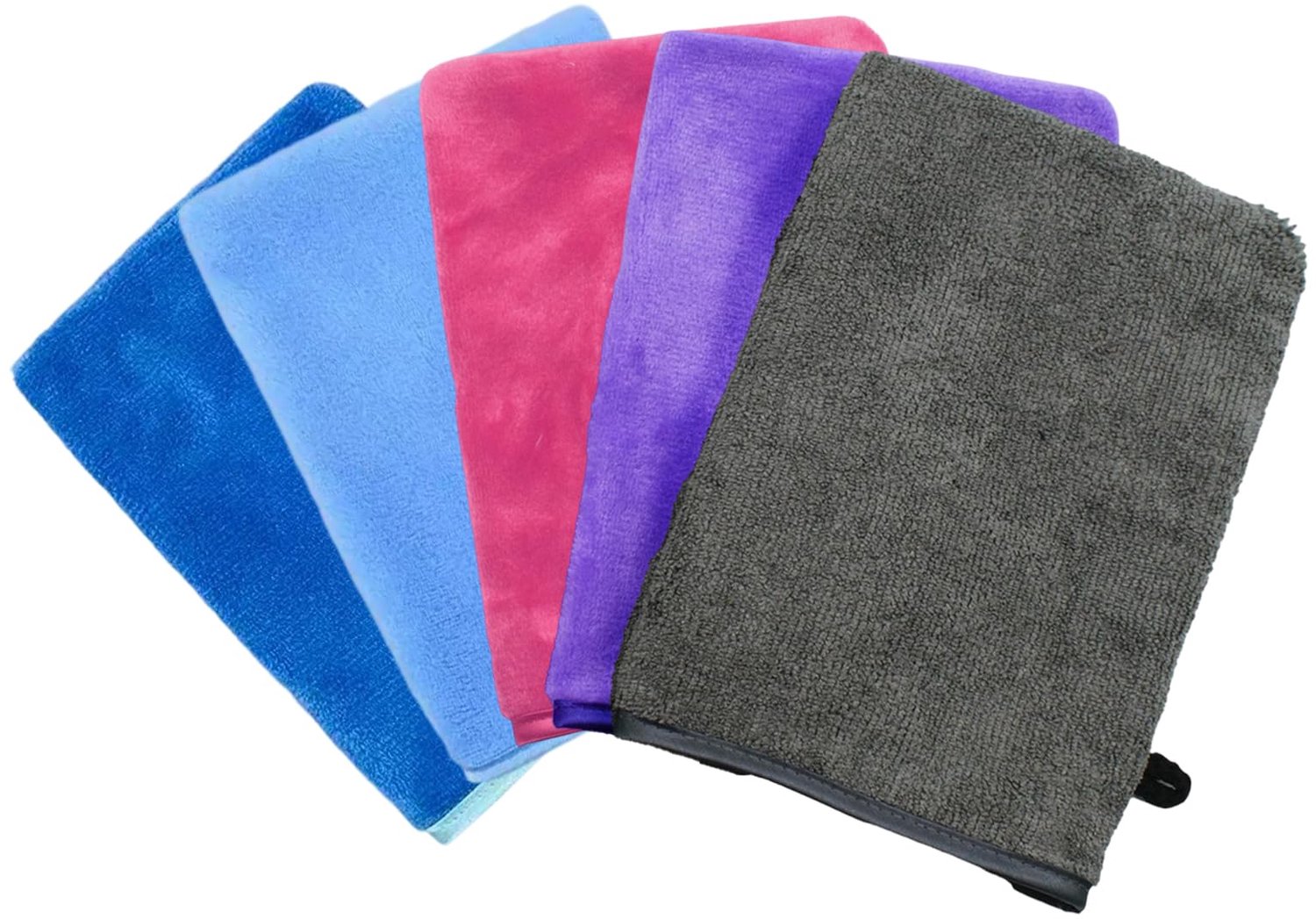 Set van 5 Gezichtswashandjes van Flanel, 15x20cm