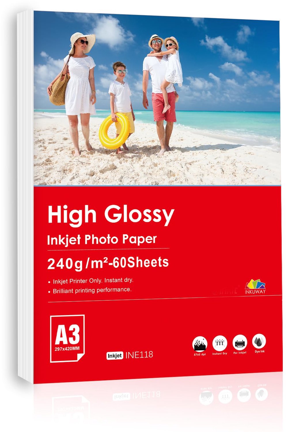 A3 Glanzend Fotopapier - 60 Vellen 240gsm