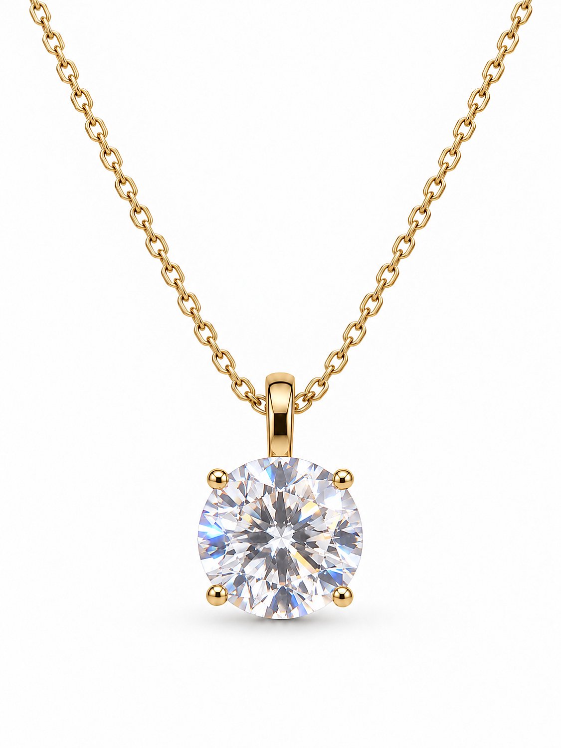 CHIVAL 18K Goud Vergulde Ketting "Sola" – Grote steen - Hanger - Solitaire Zirkonia - Tijdloos & Elegant - Hypoallergeen - Dames - Luxe - Cadeau voor Haar - Liefde - Sieraad - Geschenkverpakking