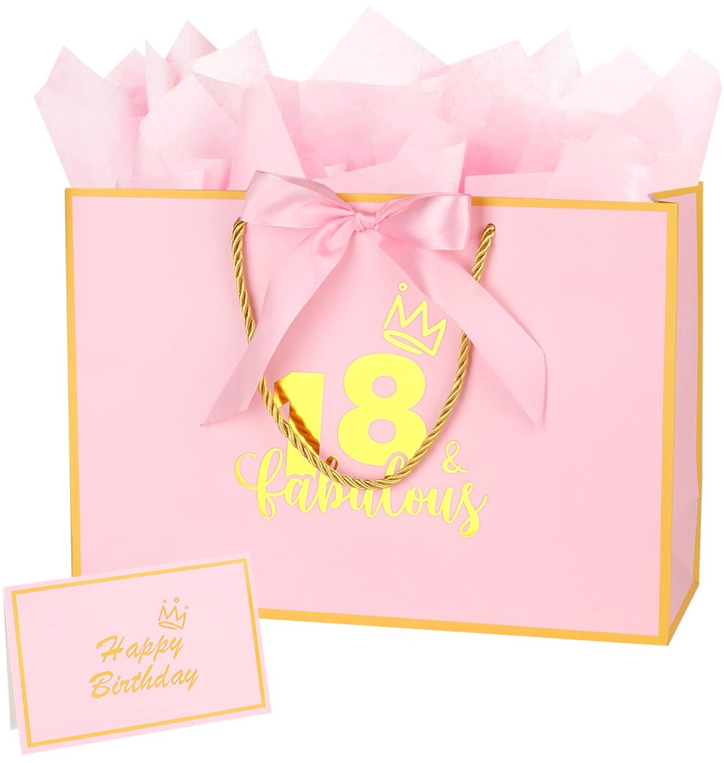Cadeautas voor 18e Verjaardag met Wenskaart